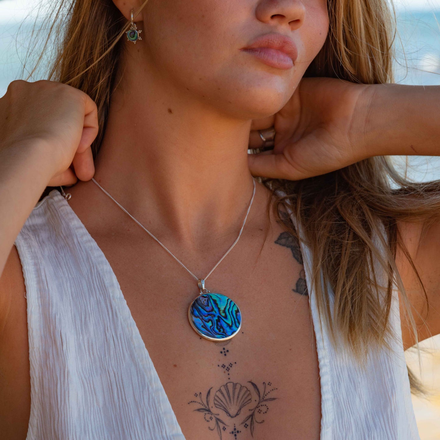 Indigo Blue Paua Necklace