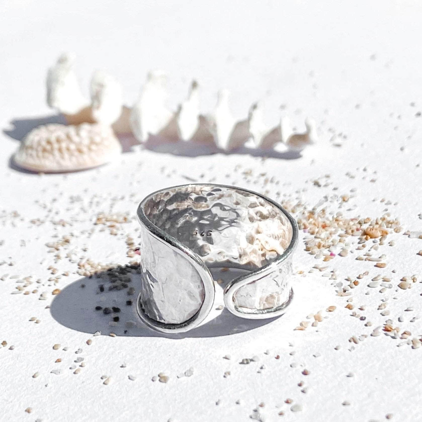 Wind and Soul Rings Hammered Wrap Ring