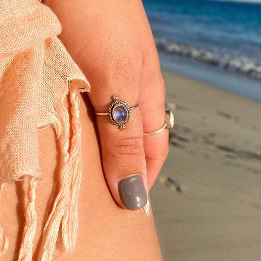 Wind and Soul Rings Mystic Moonstone Ring